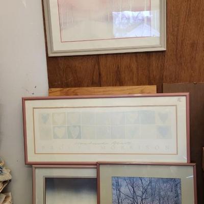 Lot of large framed prints