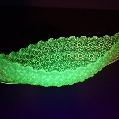 Sale Photo Thumbnail #56: Length: 11 1/4
Width :4 1/2" 
Height" 2" 
Condition: good.  slight wear ( a little rough in parts but not chipped)on the edge but no damage noted
UV light fluorescent