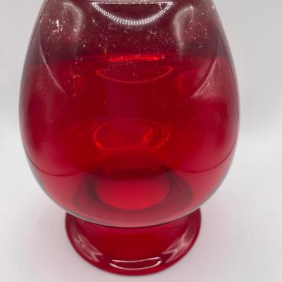 6” t ruby red glass vase