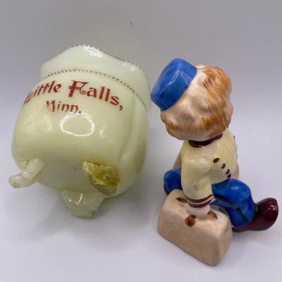 Bell Hop S&P and custard glass footed jar