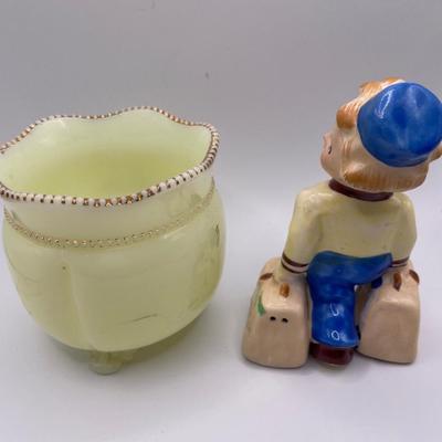 Bell Hop S&P and custard glass footed jar