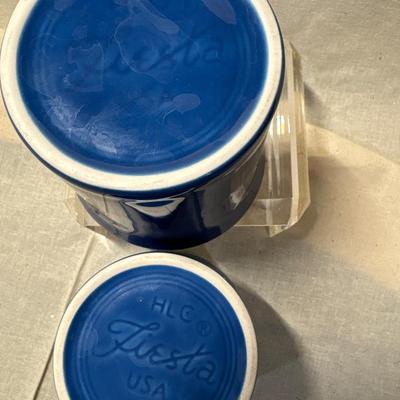 Two blue Fiesta mugs