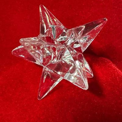 Set of 4 crystal star candle holders!