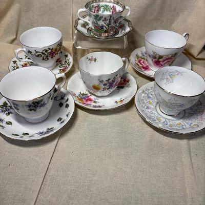 Six cups and saucers