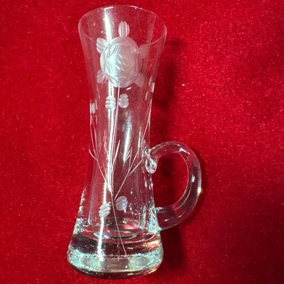 Set of six etched glass cordials!