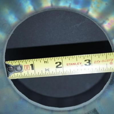 Sale Photo Thumbnail #95: early 1900's luster light shade that was afixed to a metal ring with interior ring that screwed in the rim of the shade
This is being sold as a decorative as the metal hardware is missing . this is in two parts the globe and the ring, It could have been c