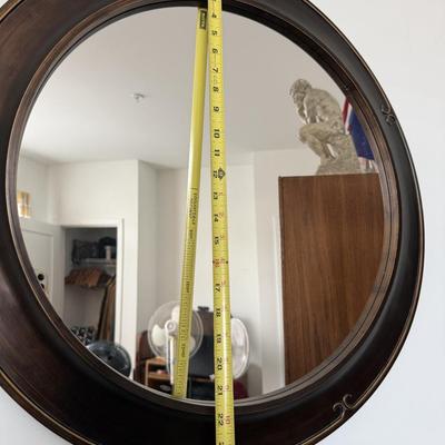 Round Wood Mirror