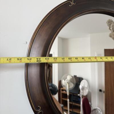 Round Wood Mirror