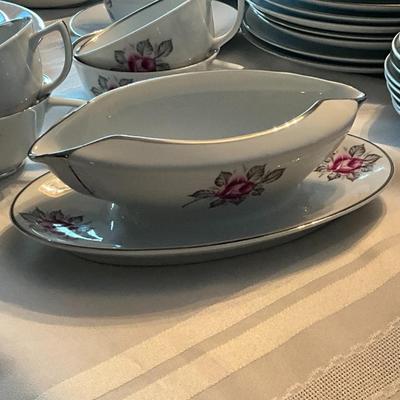 Sale Photo Thumbnail #137: There are 8 plus place settings along with serving dishes.  All in great shape, no chips.  60 total pieces