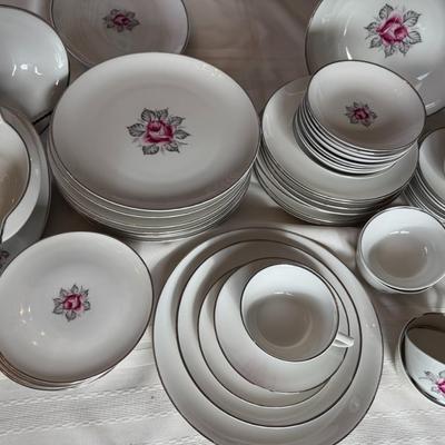 Sale Photo Thumbnail #135: There are 8 plus place settings along with serving dishes.  All in great shape, no chips.  60 total pieces