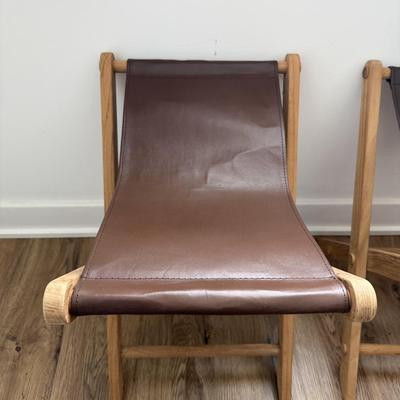 Leather folding accent stools