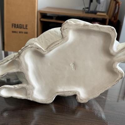 Vintage Italian Ceramic Rabbit Tureen with Lemon & Mushroom Lid – Figural Serving Dish