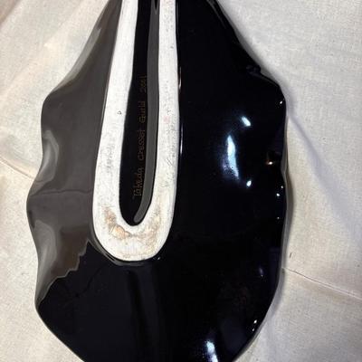 Large banana leaf ceramic tray