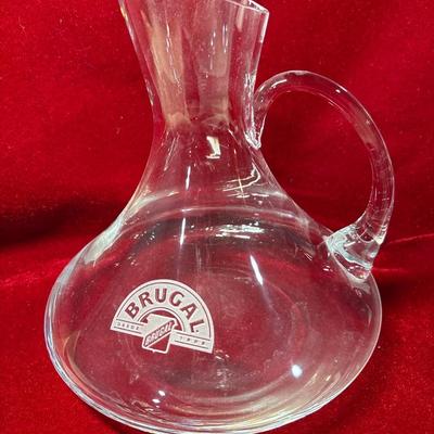 Brugal logo on wine decanter