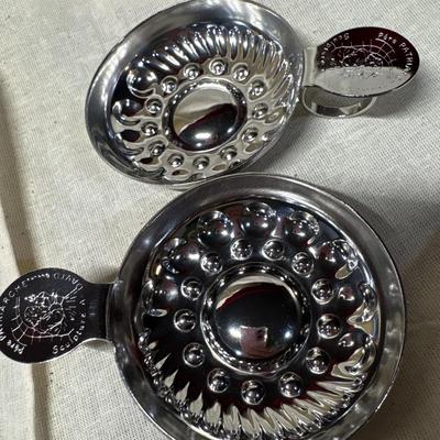 Set of two metal wine tasting cups