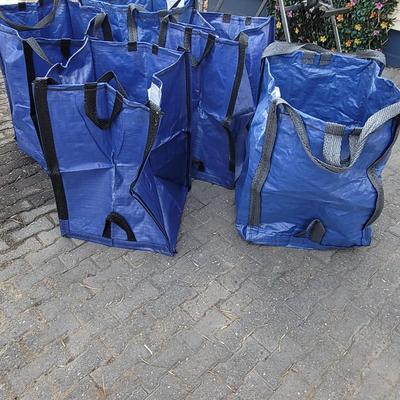 Sale Photo Thumbnail #1013: The three new ones measure 20" x 20" and 30" tall. The 2 that are slightly lighter in color measure 20" x 20" x 30" tall. Reusable and strong enough for yard debris, moving items, or 2 anteaters