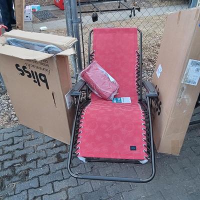 Sale Photo Thumbnail #1047: One is still boxed, took the other one out for photographs. They do adjay to a more comfortable position than pictured, I just set it up so you could see it. Both are red