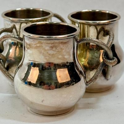 Andover Hall Silver Plate 3 Triple Toothpick Holder Set