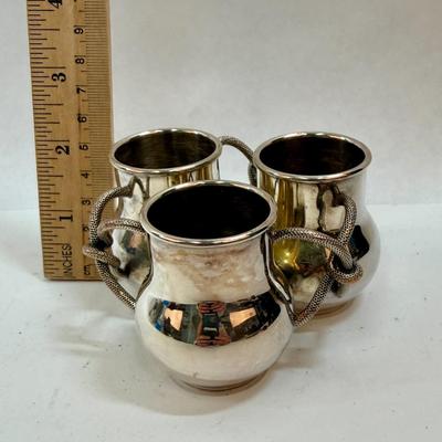 Andover Hall Silver Plate 3 Triple Toothpick Holder Set