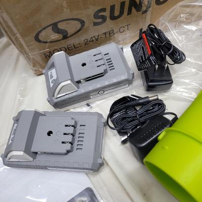 Sale Photo Thumbnail #1054: Comes with 2 batteries, 2 chargers, extension for blower, saw blade and chain