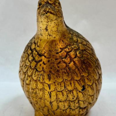 BRONZE PARTRIDGE BIRD paperweight or figurine mid-century modern
