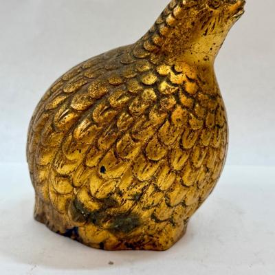 BRONZE PARTRIDGE BIRD paperweight or figurine mid-century modern