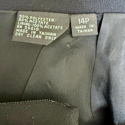 Vintage Kasper 3 pc set of clothing - Red Jacket, Black and White Striped Top and Black Skirt