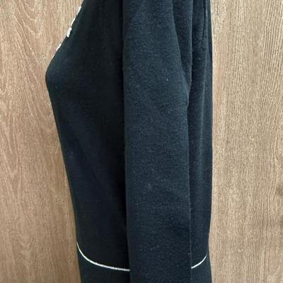 SAN ANGELO ALDO VERDI Original Black Sweater with Silver trim