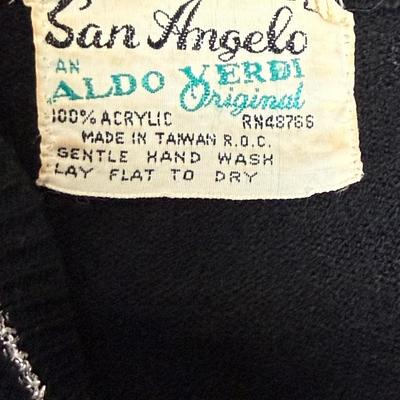 SAN ANGELO ALDO VERDI Original Black Sweater with Silver trim