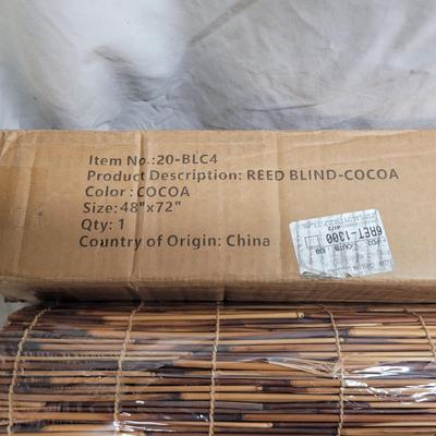 Sale Photo Thumbnail #1093: Hanging items are both sticky and velcro. Reed blind could be used outdoors or indoors.