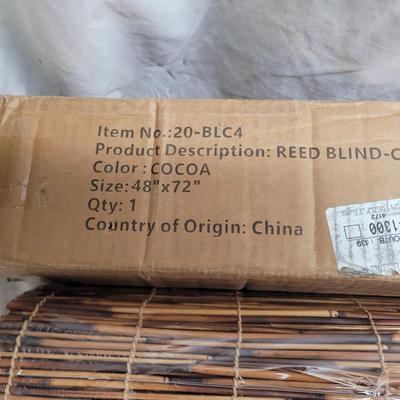 Sale Photo Thumbnail #1092: Hanging items are both sticky and velcro. Reed blind could be used outdoors or indoors.