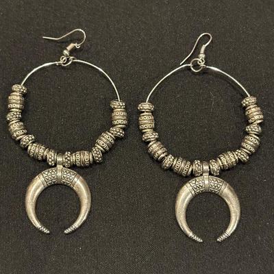 Crescent Moon hoop earrings