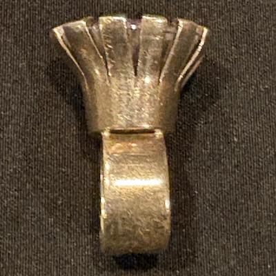 Sterling Silver Modernist Ring with Crystal Stone