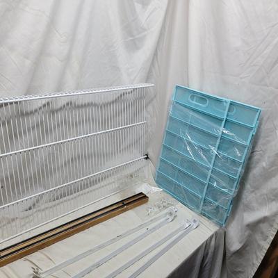 Sale Photo Thumbnail #1187: Cabinet, shelf with hardware, magnetic knife holder, shelving unit new, adjustable lap tray