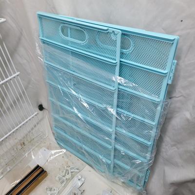 Sale Photo Thumbnail #1188: Cabinet, shelf with hardware, magnetic knife holder, shelving unit new, adjustable lap tray