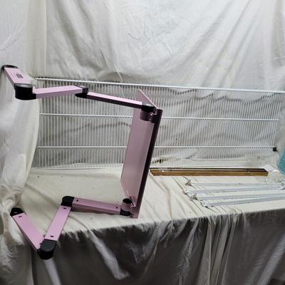 Sale Photo Thumbnail #1186: Cabinet, shelf with hardware, magnetic knife holder, shelving unit new, adjustable lap tray