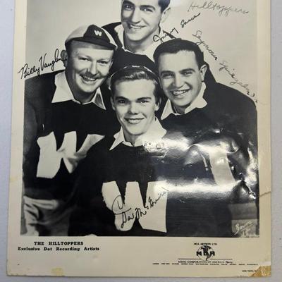 Signed Vintage The Hilltoppers Autographed Black & White Promo Photo  Dot Records (1950s)