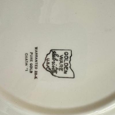 22K Pure Gold Vintage Floral Porcelain Dinnerware Set With Gold Trim Plates, Cups, Bowls & Serving 43 Pieces