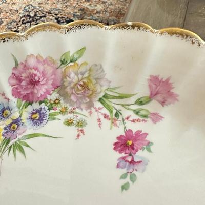 22K Pure Gold Vintage Floral Porcelain Dinnerware Set With Gold Trim Plates, Cups, Bowls & Serving 43 Pieces