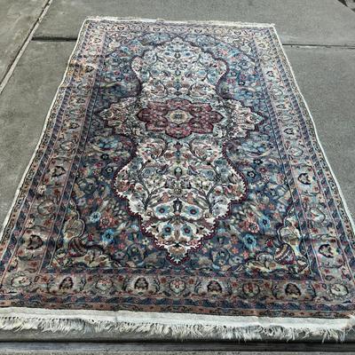 Antique Hand-Knotted Persian Rug  Floral Medallion Design  Wool With Possible Silk-Cleaned Professionally 