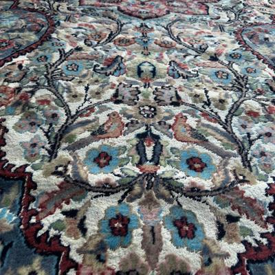 Antique Hand-Knotted Persian Rug  Floral Medallion Design  Wool With Possible Silk-Cleaned Professionally 