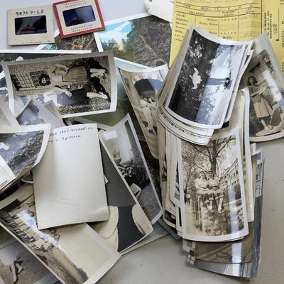 Lot Of Vintage Black And White And Sepia Photographs And Slides