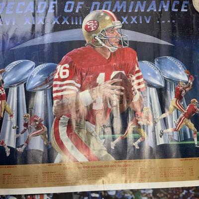 Large Lot Of Vintage Sports Posters  NBA, NFL & MLB Legends (Jordan, Bo Jackson, 49ers, Giants)