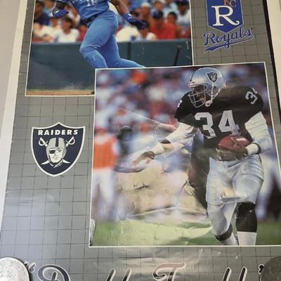 Large Lot Of Vintage Sports Posters  NBA, NFL & MLB Legends (Jordan, Bo Jackson, 49ers, Giants)