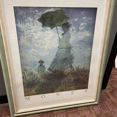 Framed Monet poster
