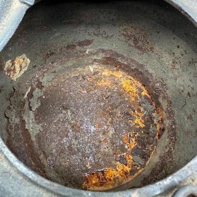 Antique Cast Iron Tea Kettle w/ Lid & Bale Handle – Wood Grip – Rustic As-Found Condition