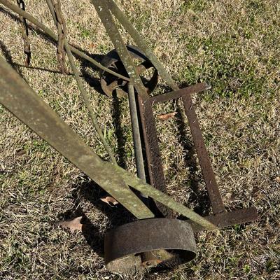 Early Farm Utility Dolly / Hand Truck – Cast Iron Wheels – Primitive Agricultural Equipment