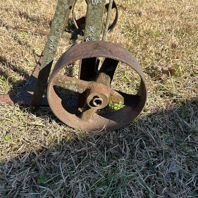 Early Farm Utility Dolly / Hand Truck – Cast Iron Wheels – Primitive Agricultural Equipment