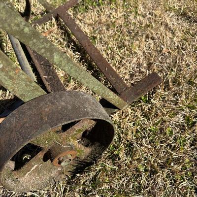 Early Farm Utility Dolly / Hand Truck – Cast Iron Wheels – Primitive Agricultural Equipment