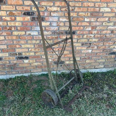 Early Farm Utility Dolly / Hand Truck – Cast Iron Wheels – Primitive Agricultural Equipment